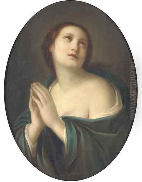 The Penitent Magdalen, in a feigned oval by Elisabetta Sirani