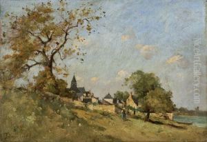 L'entree Duvillage De Candes by Paul Trouillebert