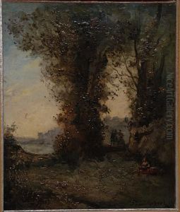 Landscape With Path & Figures by Paul Trouillebert