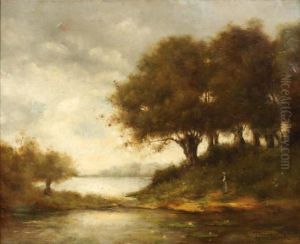 Femme Au Bord De La Riviere by Paul Trouillebert