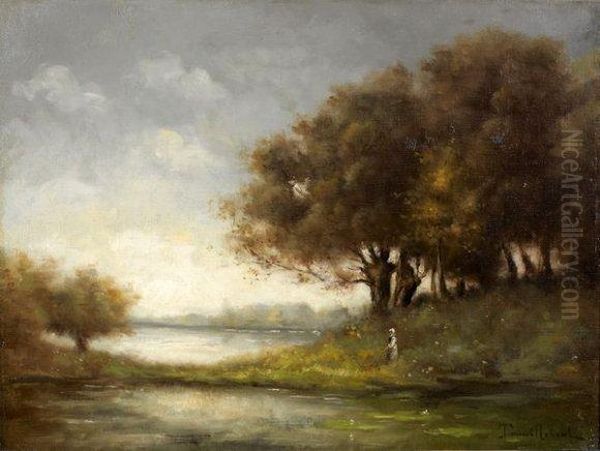 Paysanne Dans Un Paysage - view 1