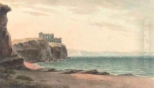 Clifftop ruins by John Warwick Smith