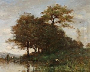 Pecheur Au Bord De L'etang