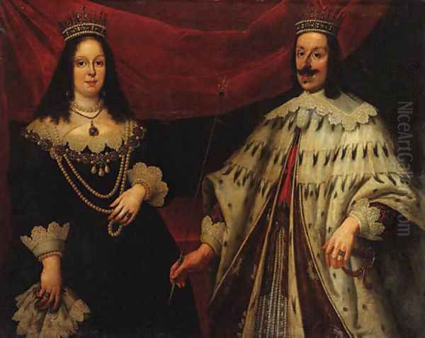 Portrait of Ferdinand II Grand Duke of Tuscany (1610-1670) and Victoria della Rovere (1622-1694), three-quarter-length, in ceremonial robes - view 1