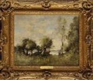 Vachere Au Bord Del'etang by Paul Trouillebert