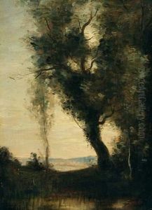 Vieux Chene Au Bord De L'etang