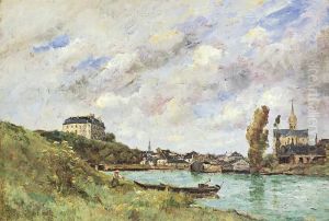 Chteau En Bord De Loire by Paul Trouillebert