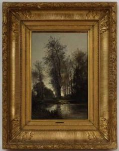 Attr. A, Allee De Bouleaux Au Bord De L'etang by Paul Trouillebert