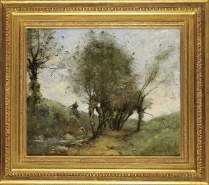 Paysanne Assise Sur Le Talus by Paul Trouillebert