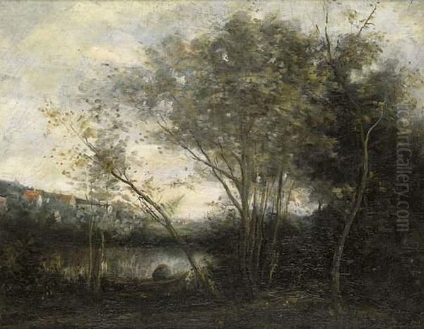Paysage Au Pecheur Sur La Riviere - view 1