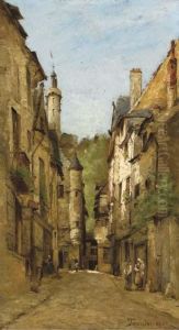 Chinon, La Rue Du Grand Carroi by Paul Trouillebert