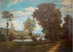 Figure Dans Un Paysage by Paul Trouillebert