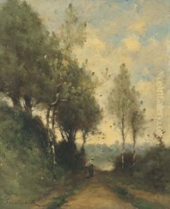 Paysanne Sur Un Chemin by Paul Trouillebert
