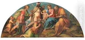 The Adoration of the Magi, a lunette by Tuscan School