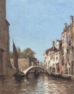 A Venetian Canal by Paul Trouillebert