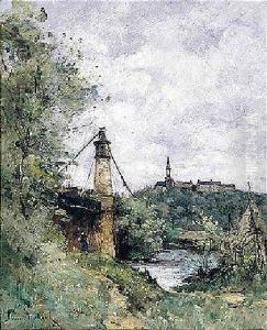 Vieux Pont Pres Du Village by Paul Trouillebert