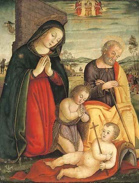 The Holy Family with the Infant Saint John the Baptist, the Annunciation of the Shepherds beyond - view 1