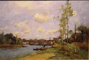 River Landscape by Paul Trouillebert