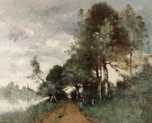 A Wooded Landscape by Paul Trouillebert