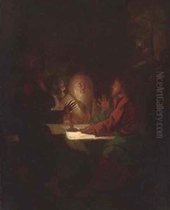 Supper at Emmaus by Petrus van Schendel