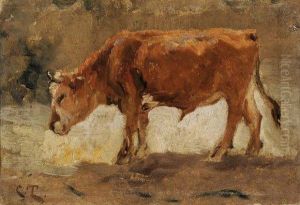 Taurillon A L'etable by Constant Troyon
