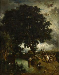 Herd Of Cattle On Their Way Home by Constant Troyon