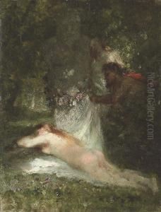 Le Sommeil De La Nymphe by Constant Troyon
