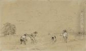 Paysanstravaillant Les Champs by Constant Troyon