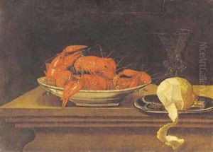 A lobster on a ceramic dish