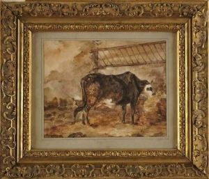 Vache Dans L'etable by Constant Troyon