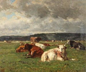 Le Grand Paturage Pres De La Touques, A Honfleur by Constant Troyon