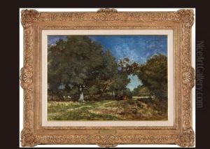 The Landscape With A Path Leading To The Pond by Constant Troyon