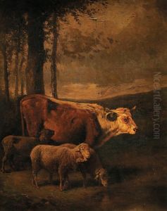 Vache Et Moutons by Constant Troyon