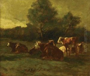 Cows In A Landscape by Constant Troyon