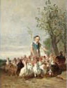 La Jeune Gardienne De Dindons by Constant Troyon