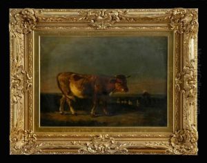 Landscape With Cow & Geese by Constant Troyon