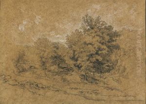 Paysage Forestier Avec Un Pont Et Un Moulin by Constant Troyon