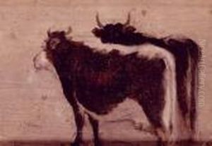 Vache Et Taureau by Constant Troyon