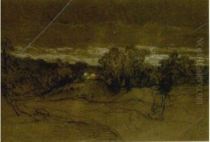 Pierre Noire, Craie Blanche Sur 
Papier Brun Annote Sur L'ancien Montage : Chemin En Roclose Tere.. Da 
Pona.., C.troyon. by Constant Troyon