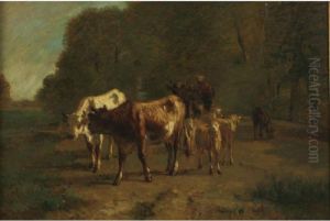 Cattle At Pasture by Constant Troyon