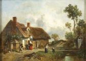 Paysage A La Ferme by Constant Troyon