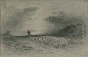 Sheep And A Shepherd by Constant Troyon