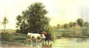 Cattle Watering by Constant Troyon