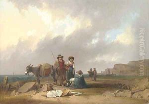 Fisherfolk on the shore, Southampton Waters, Isle of Wight