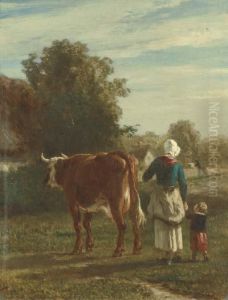 Retour De La Vache by Constant Troyon