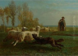 Rounding Up The Sheep by Constant Troyon