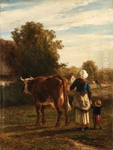 The Walk To Pasture by Constant Troyon
