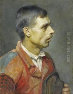 Portrait Of A Man. by Iwan Trusz