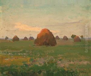 Hayricks In An Open Landscape Hayricks In An Open Landscape