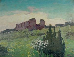 Laka Z Ruinami Zamku W Tle by Iwan Trusz
